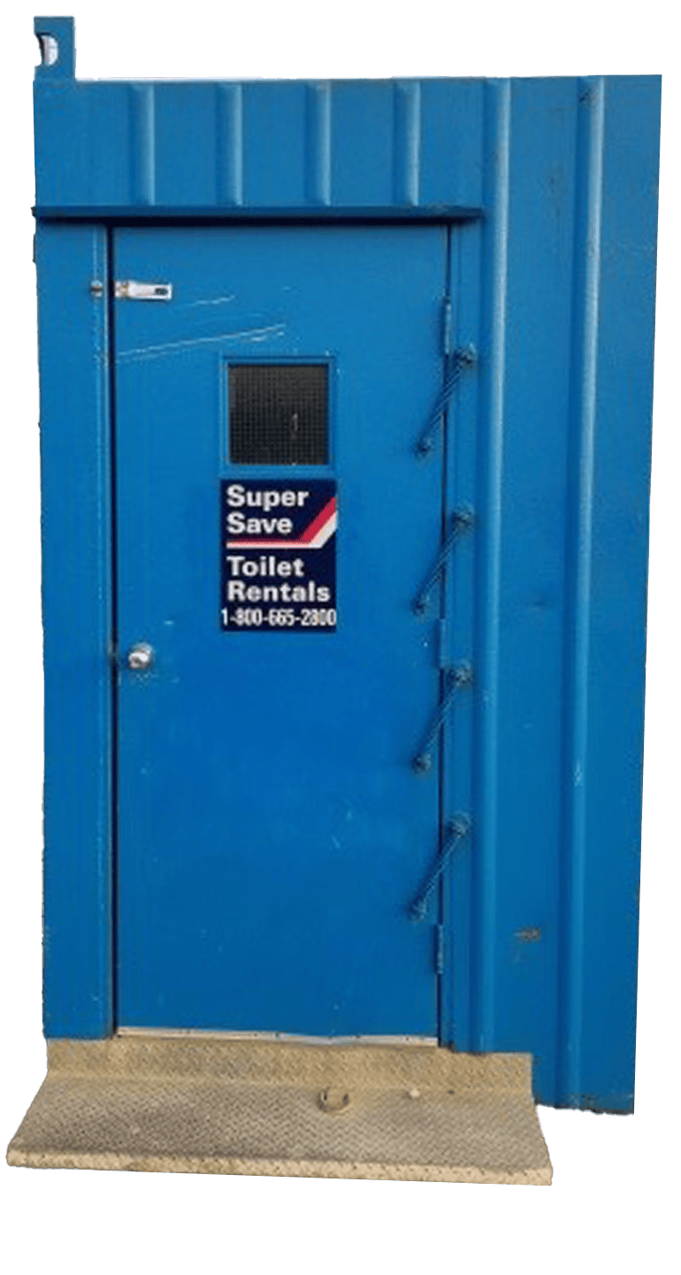 One Man Portable Toilet Rental that is Blue in Color