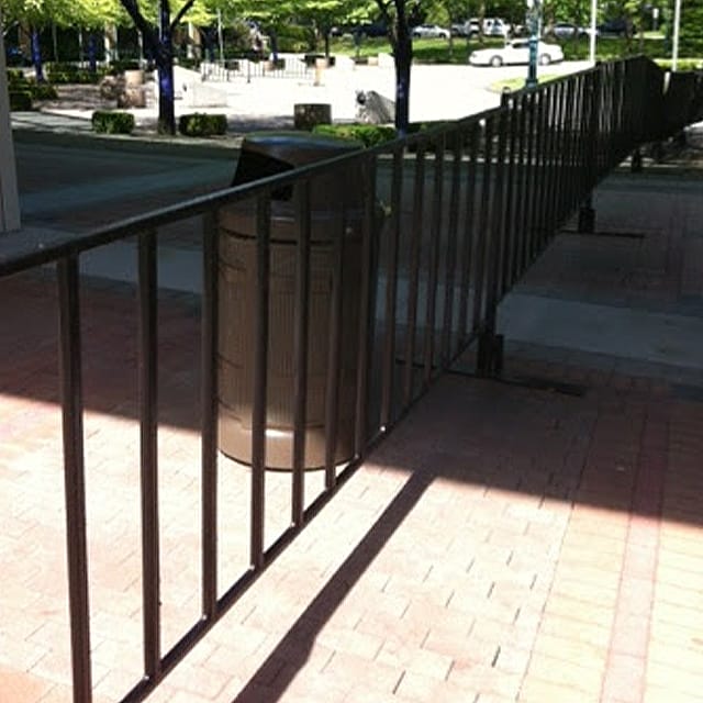Portable black VIP fence
