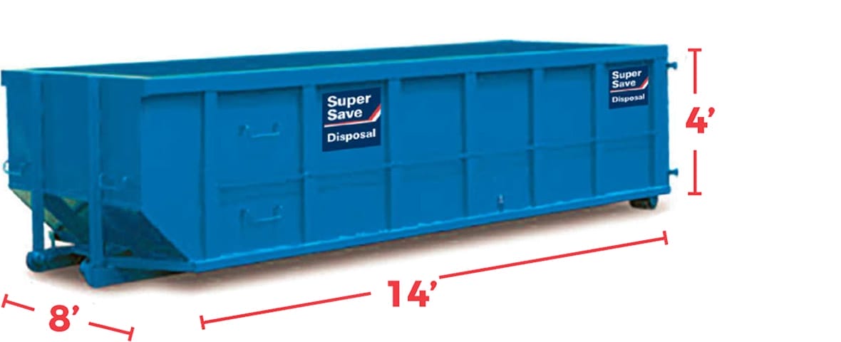 Roll-Off Bin 15 Yards (14' L x 8' W x 4' H)