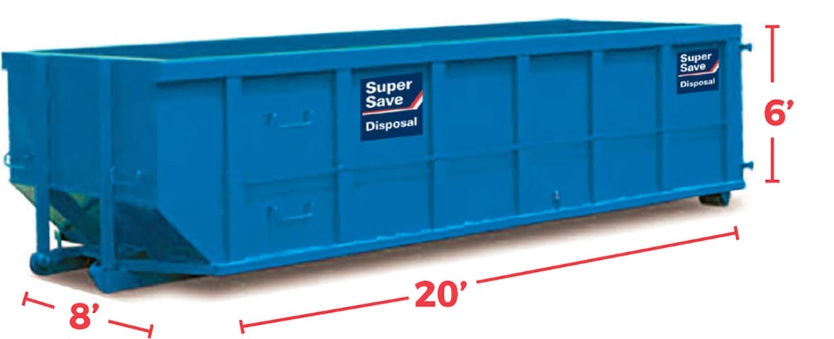 Roll-Off Bin 30 Yards (20' L x 8' W x 6' H)